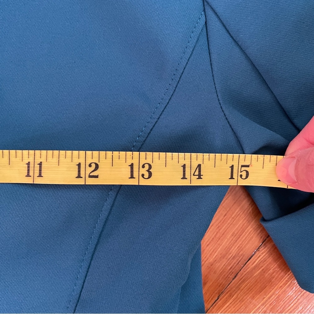 WHBM Turquoise Short Sleeved Blazer and Pencil Skirt Suit SZ 00 - Picture 4 of 11